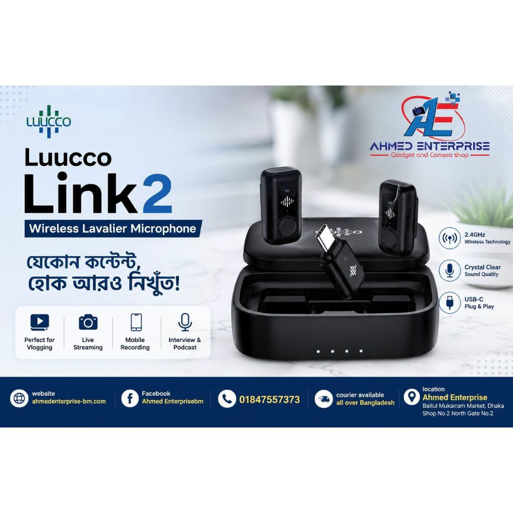 luucco Link 2 Portable Mini Wireleess Microphone