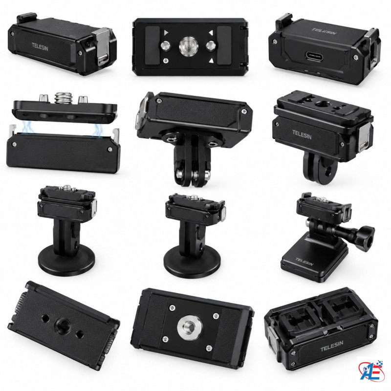Magnetic Base Adapter with Type-C Charging Port for DJI Action 6 / 5 / 4