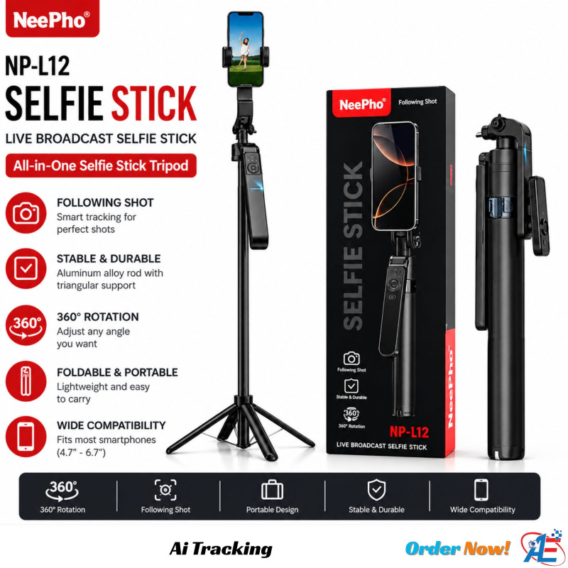 NeePho NP-L12 Live Broadcast Selfie Stick Tripod